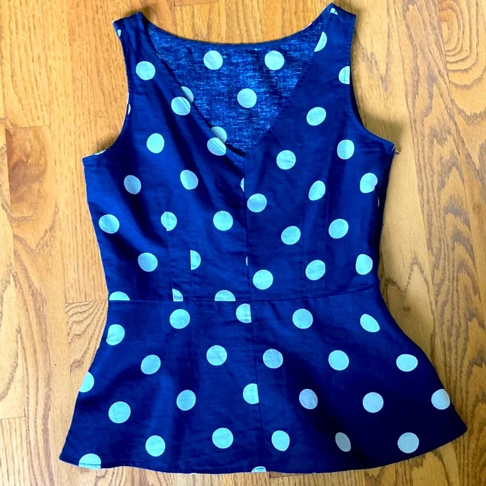 J Crew linen/ cotton peplum top